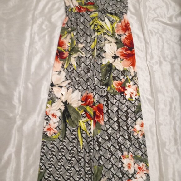 White House Black Market women's maxi multicolor floral sleeveless dress size M - Picture 6 of 7